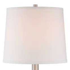 360 Lighting Camile Modern Table Lamps 25" High Set Of 2 Brushed Nickel With Table Top Dimmers USB Charging Port Off White Drum Shade For Office Desk -Home Decoration Sale GUEST ee4c9cf7 4a71 4709 ab9a e3351799d9d9