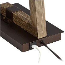 Franklin Iron Works Tribeca Rustic Farmhouse Table Lamp 25" High Metal With USB Charging Port Light Mica Drum Shade For Bedroom Living Room Bedside -Home Decoration Sale GUEST ee917269 1272 4b93 b3ea 8795bb1a77cb