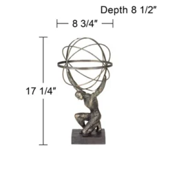 Studio 55D Atlas With Globe 17 1/4" High Bronze Sculpture -Home Decoration Sale GUEST ef4caf2f 56d2 4c25 ab04 41712fa4daa2