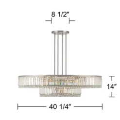Stiffel Brushed Nickel Chandelier 40 1/4" Wide Modern 2-Tier Frame Clear Crystal 16-Light Fixture For Dining Room House Entryway -Home Decoration Sale GUEST f01af0d7 73e2 44e3 b61a 569c85689c55