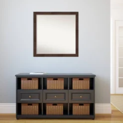 29" X 29" Non-Beveled Wildwood Brown Narrow Bathroom Wall Mirror - Amanti Art -Home Decoration Sale GUEST f05dad5b de21 4f25 9324 dc75e99c2178