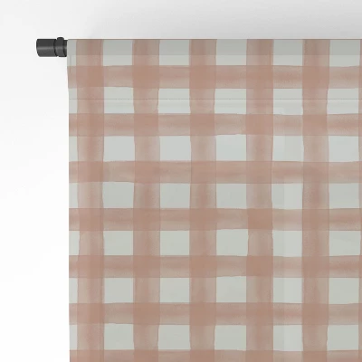 Little Arrow Design Co Watercolor Plaid Terracotta Single Panel Sheer Window Curtain - Deny Designs 3 Little Arrow Design Co Watercolor Plaid Terracotta Single Panel Sheer Window Curtain - Deny Designs - Image 3