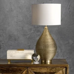 NuLOOM Barlow 26" Wire Table Lamp Lighting - Gold 26" H X 13" W X 13" D
