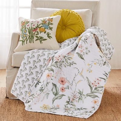 Viviana Floral Quilted Throw - Levtex Home 2 Viviana Floral Quilted Throw - Levtex Home - Image 2
