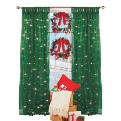 Collections Etc Light Up Magical Sheer Window Curtain Panel -Home Decoration Sale GUEST f48175e0 7bc2 4d2d 9561 588963a080a7
