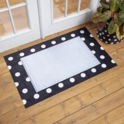 Evergreen Black & White Dots Layering Mat 11.5 X 9.5 Inches Indoor And Outdoor Decor -Home Decoration Sale GUEST f565609f 0ca0 4ce7 813c 56a7d0b8f74b