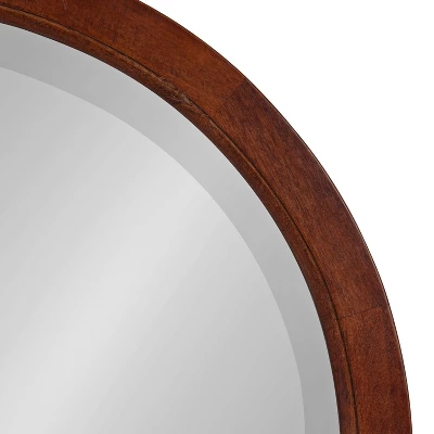 18" X 18" Hogan Round Framed Decorative Wall Mirror Walnut Brown - Kate & Laurel All Things Decor 2 18" X 18" Hogan Round Framed Decorative Wall Mirror Walnut Brown - Kate & Laurel All Things Decor - Image 2