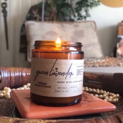 Green Lavender Candle - Freres Branchiaux 1 Green Lavender Candle - Freres Branchiaux