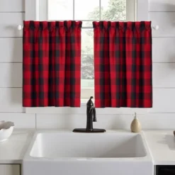 Farmhouse Living Holiday Buffalo Check Window Curtain Tier Set - Elrene Home Fashions -Home Decoration Sale GUEST f7ee37db a775 428f a0d8 ba2d256c158e