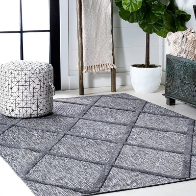 Salines Diamond Trellis Indoor/Outdoor Area Rug - JONATHAN Y 8 Salines Diamond Trellis Indoor/Outdoor Area Rug - JONATHAN Y - Image 8