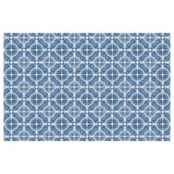 FlorArt French Quarter Low Profile Easy Clean Kitchen Mat Blue/White - Bungalow Flooring -Home Decoration Sale GUEST fa3085ac 7579 45e9 a465 a3bb6c0f6066