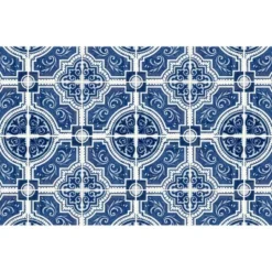FlorArt French Quarter Low Profile Easy Clean Kitchen Mat Blue/White - Bungalow Flooring -Home Decoration Sale GUEST fadadfd4 f658 4146 b28f 16bdf0871763
