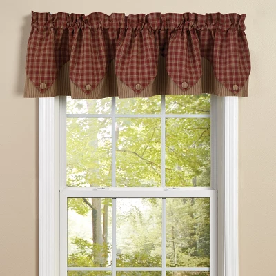 Park Designs Sturbridge Wine Point Valance - 72''L - Red 1 Park Designs Sturbridge Wine Point Valance - 72''L - Red