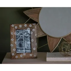 White Flower Pattern 4x6 Inch Wood Decorative Picture Frame - Foreside Home & Garden -Home Decoration Sale GUEST fc3f6bcb 6a0f 4356 accb c9a4432d2cea