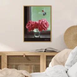 18" X 24" Window Shopping Rose By Fred Szatkowski Framed Canvas Wall Art - Amanti Art -Home Decoration Sale GUEST fcfb4a5f 605f 4e3e a7a8 80c124a37562