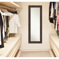 19" X 53" Non-Beveled Wildwood Brown Full Length On The Door Mirror - Amanti Art -Home Decoration Sale GUEST fe94784e 2cbf 4945 942f ee9f8a3fc5c8