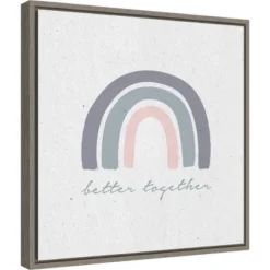 16" X 16" Better Together I By Wild Apple Portfolio Framed Canvas Wall Art Gray Wash - Amanti Art