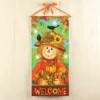 Collections Etc LED Lighted Hanging Welcome Fall Scarecrow Banner Multicolored